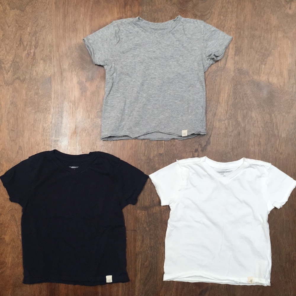 Burt’s Bees Baby Solid V-Neck Organic T-Shirt x3